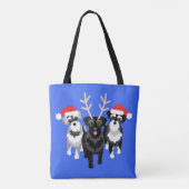 Christmas Schnauzers Blue Tasche (Rückseite)