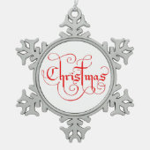 CHRISTMAS SCHNEEFLOCKEN Zinn-Ornament (Vorderseite)