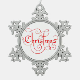 CHRISTMAS SCHNEEFLOCKEN Zinn-Ornament