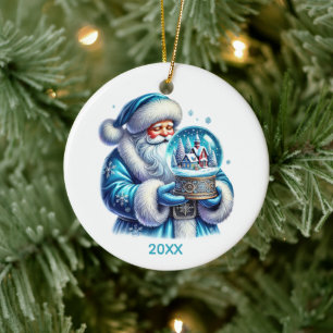 Christmas-Schneekugel Santa fügt Jahresbotschaft h Keramik Ornament