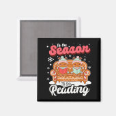Christmas School Teacher Retro Librarian Groovy Xm Magnet (Vorderseite/Rückseite)