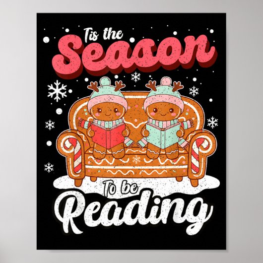 Christmas School Teacher Retro Librarian Groovy Xm Poster (Vorne)