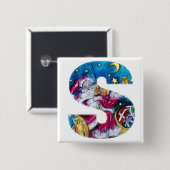 CHRISTMAS-SCHREIBEN / INSPIRIERT SANTA-MONOGRAMM BUTTON (Vorne & Hinten)