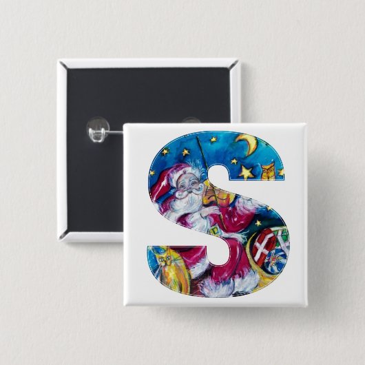 CHRISTMAS-SCHREIBEN / INSPIRIERT SANTA-MONOGRAMM BUTTON (Vorne & Hinten)