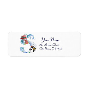 CHRISTMAS-SCHREIBEN ,PENGUINS SERENADE-MONOGRAMM