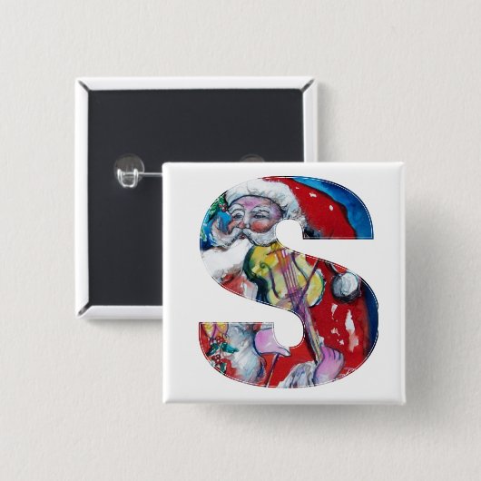 CHRISTMAS SCHREIBEN / SANTA MIT VIOLIN MONOGRAM BUTTON (Vorne & Hinten)