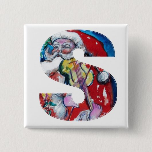 CHRISTMAS SCHREIBEN / SANTA MIT VIOLIN MONOGRAM BUTTON (Vorderseite)