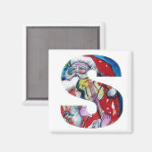 CHRISTMAS SCHREIBEN / SANTA MIT VIOLIN MONOGRAM MAGNET (Vorderseite/Rückseite)
