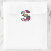 CHRISTMAS SCHREIBEN / SANTA MIT VIOLIN MONOGRAM RUNDER AUFKLEBER (Tasche)