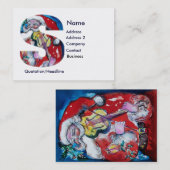 CHRISTMAS SCHREIBEN / SANTA MIT VIOLIN MONOGRAM VISITENKARTE (Vorne/Hinten)