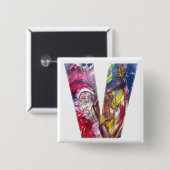 CHRISTMAS / SCHREIBEN / SANTA SPIELHARP BUTTON (Vorne & Hinten)