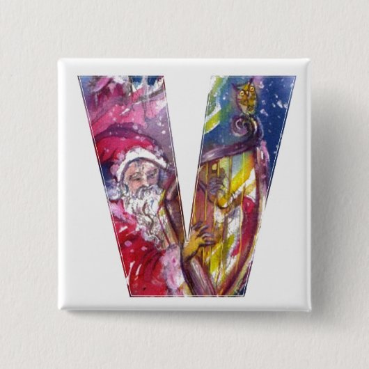 CHRISTMAS / SCHREIBEN / SANTA SPIELHARP BUTTON (Vorderseite)