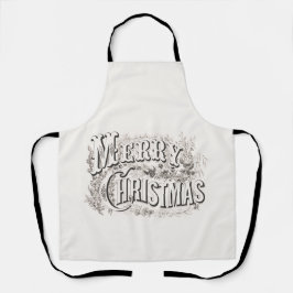 CHRISTMAS-SCHÜRZE: VINTAG MERRY CHRISTMAS SCHÜRZE