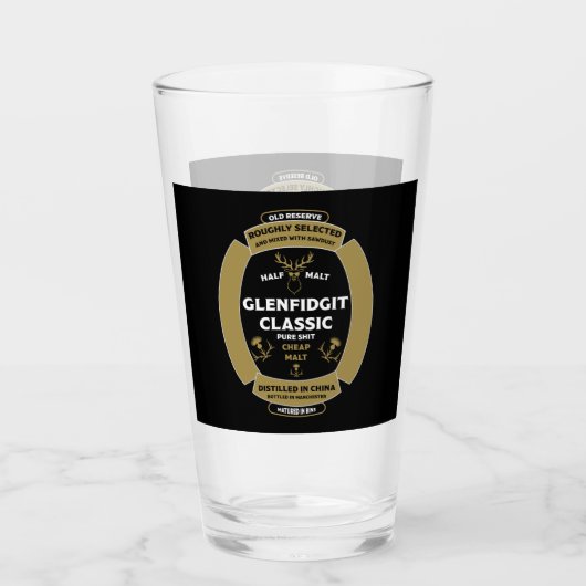 Christmas Scotch Whiskey Label Glas (Vorderseite)