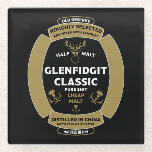 Christmas Scotch Whiskey Label Glasuntersetzer (Vorderseite)