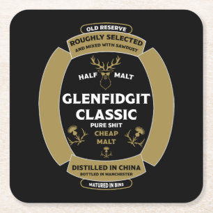 Christmas Scotch Whiskey Label Rechteckiger Pappuntersetzer