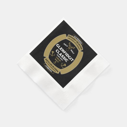 Christmas Scotch Whiskey Label Serviette (Ecke)