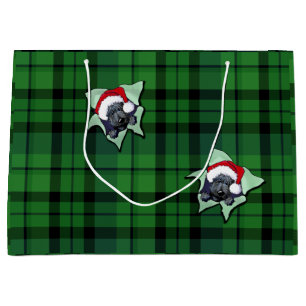 Christmas Scottie BLAST Karierte Geschenktasche Große Geschenktüte