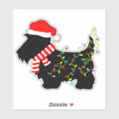 Christmas Scottie Dog mit Licht Aufkleber (Blatt)