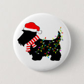 Christmas Scottie Dog mit Licht Button (Vorderseite)