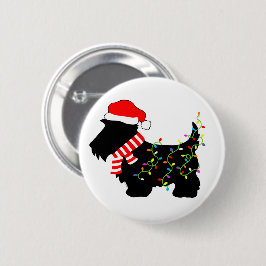 Christmas Scottie Dog mit Licht Button