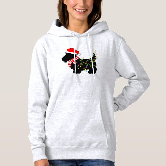 Christmas Scottie Dog mit Licht Hoodie (Vorderseite)