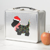 Christmas Scottie Dog mit Licht Metall Brotdose (Beispiel)