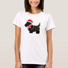 Christmas Scottie Dog mit Licht T-Shirt