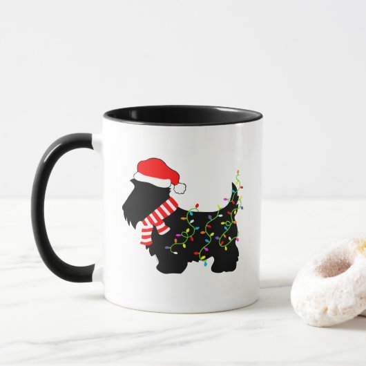 Christmas Scottie Dog mit Licht Tasse (Mit Donut)