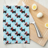 Christmas Scottie Dogs Pattern Geschirrtuch (Viertel Falte)