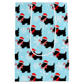 Christmas Scottie Dogs Pattern Mittlere Geschenktüte (Rückseite)