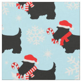 Christmas Scottie Dogs Pattern Stoff (Nahaufnahme)