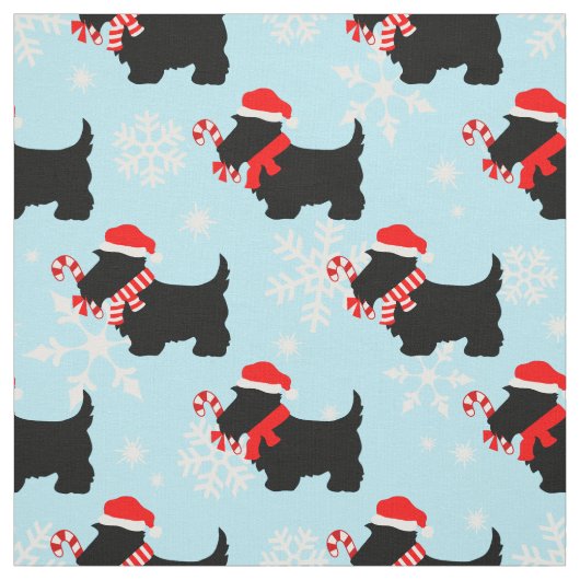 Christmas Scottie Dogs Pattern Stoff (Muster)