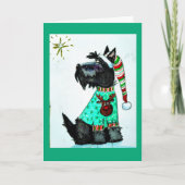 Christmas Scottie Feiertagskarte (Vorderseite)