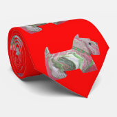 Christmas Scottie Terrier Krawatte (Gerollt)