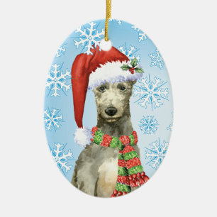 Christmas Scottish Deerhound Keramik Ornament