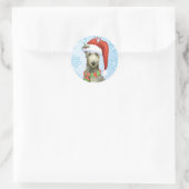 Christmas Scottish Deerhound Runder Aufkleber (Tasche)