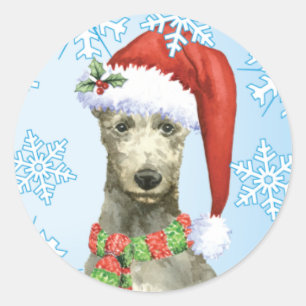 Christmas Scottish Deerhound Runder Aufkleber
