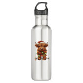 Christmas Scottish Highland Cow Classic T - Shirt Edelstahlflasche (Vorderseite)