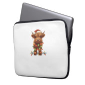 Christmas Scottish Highland Cow Classic T - Shirt Laptopschutzhülle (Vorderseite Links)