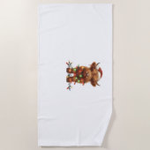 Christmas Scottish Highland Cow Classic T - Shirt Strandtuch (Vorderseite)