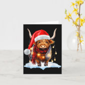 Christmas Scottish Highland Cow Wrapped In Christm Karte (Gelbe Blume)