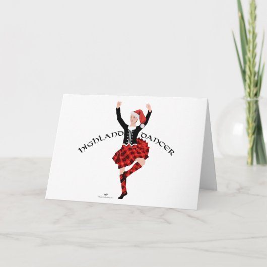 Christmas Scottish Highland Dancer Card Karte (Vorderseite)