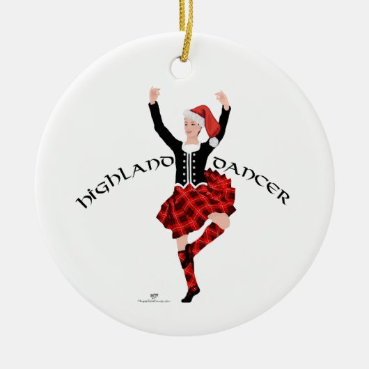 Christmas Scottish Highland Dancer Keramik Ornament (Vorne)