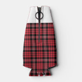 Christmas Scottish Red Tartan Kariert Pattern Stag Flaschenkühler (Rückseite)