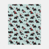 Christmas Scottish Terrier Blue Fleecedecke (Vorderseite)