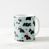 Christmas Scottish Terrier Blue Kaffeetasse (VorderseiteRechts)