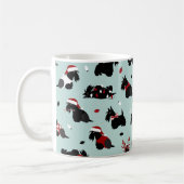 Christmas Scottish Terrier Blue Kaffeetasse (Links)