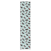 Christmas Scottish Terrier Blue Kurzer Tischläufer (Vorderseite)