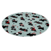 Christmas Scottish Terrier Blue Schneidebrett (Ecke)